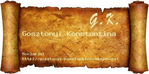 Gosztonyi Konstantina névjegykártya